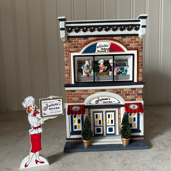 Dept 56 Snow Village JULIETTE'S SCHOOL OF FRENCH CUISINE New Retired Gift Set - Picture 4 of 14